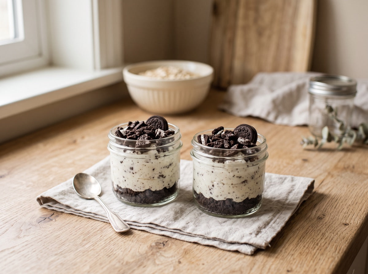 Cookies & Cream Protein Cheesecake Jars