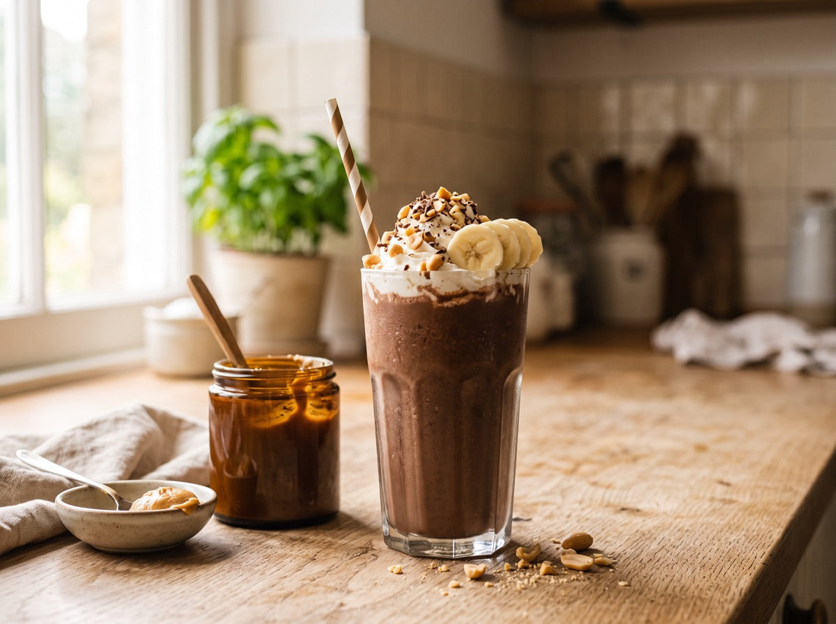 Chocolate Peanut Butter Banana Protein Shake