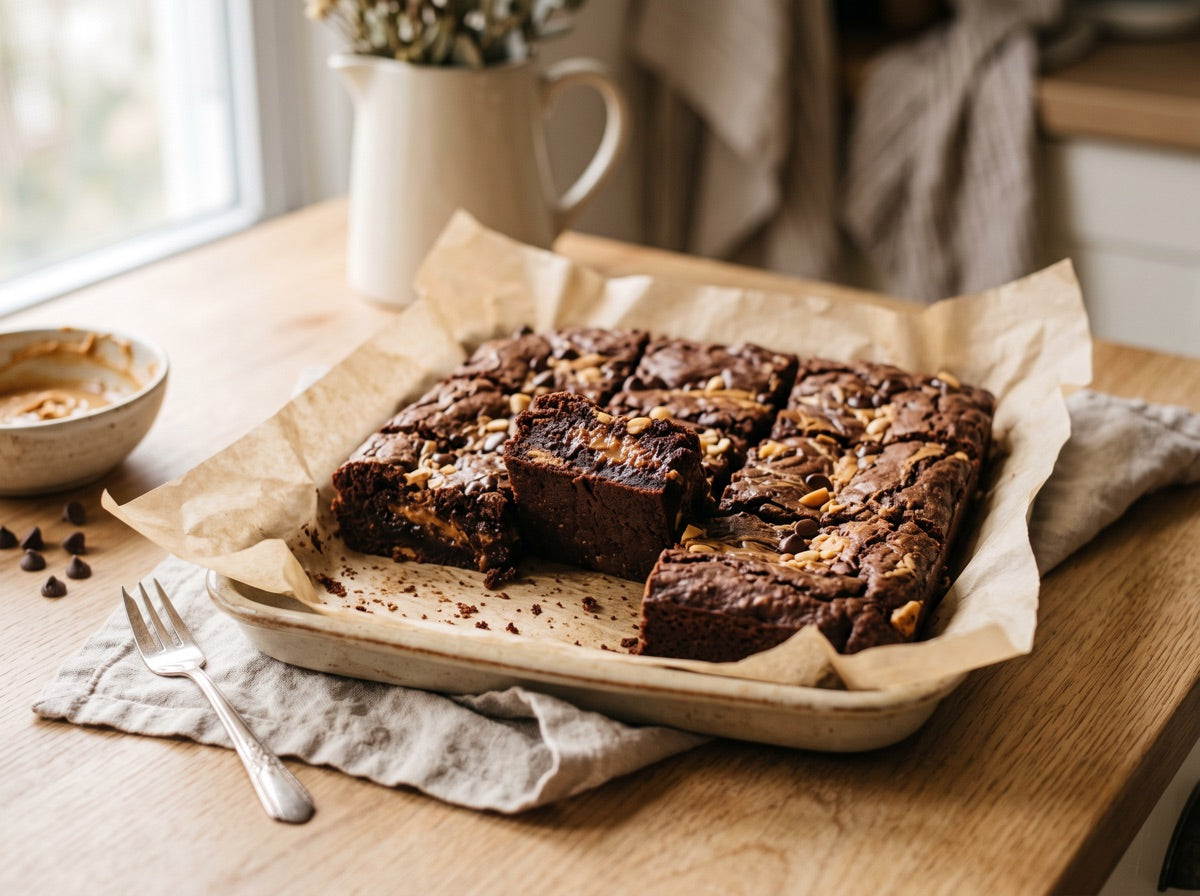 Chocolate Peanut Butter Protein Brownies